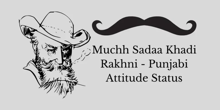 Muchh Sadaa Khadi Rakhni - Punjabi Attitude Status