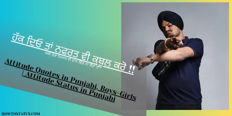 Attitude Quotes in Punjabi, Boys-Girls | Attitude Status in Punjabi
